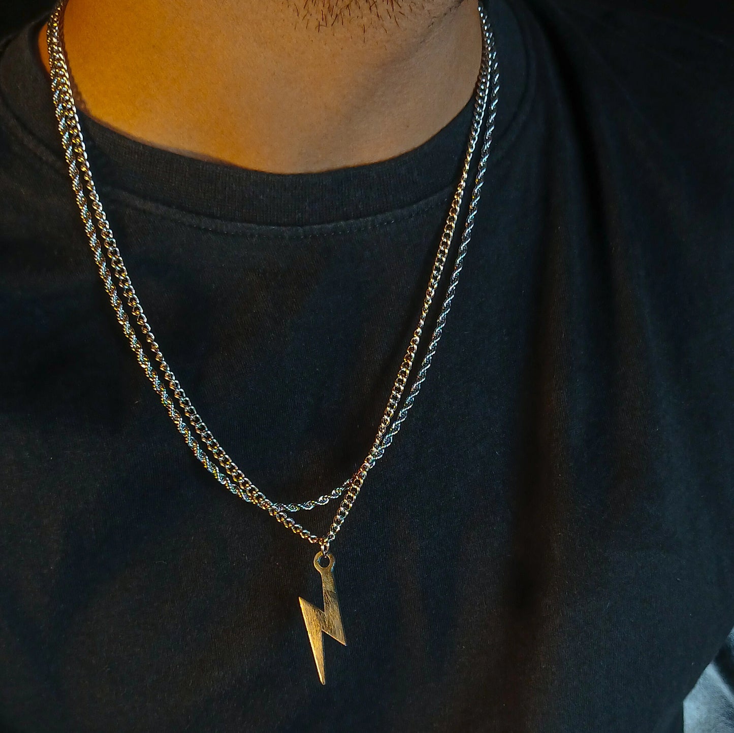Lightning Bolt Pendant - Silver