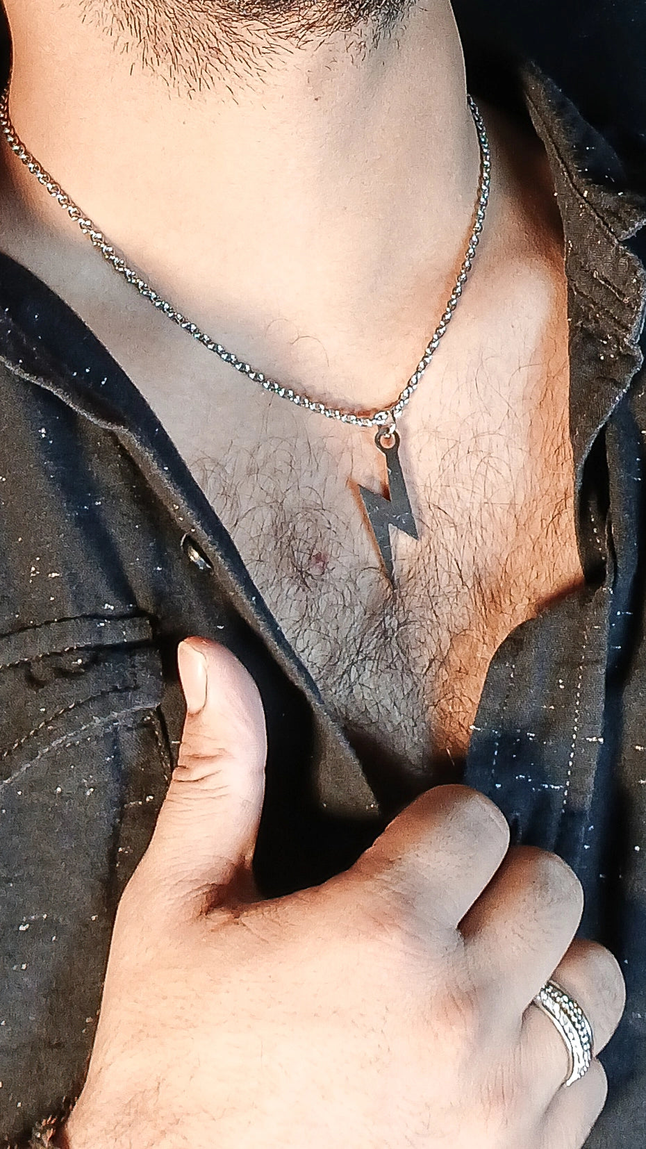 Lightning Bolt Pendant - Silver