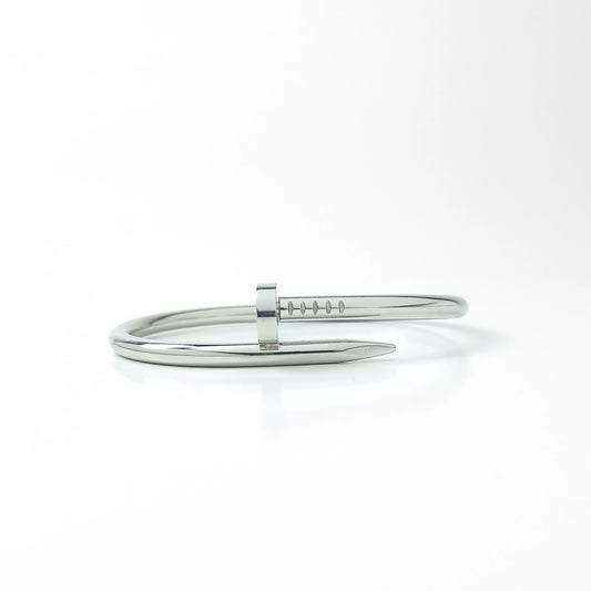 Nail Bracelet Cuff - Silver
